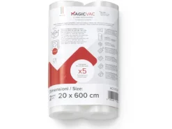 Magic Vac Vakuumierfolienrollen ACO1026 mit Label 20 cm x 600 cm 2 Stück
