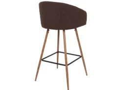 MCW Barhocker D72 2er-Set Stoff/Textil Braun