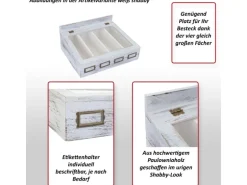 MCW Besteckkiste C25 Weiß Shabby