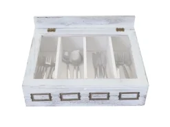 MCW Besteckkiste C25 Weiß Shabby