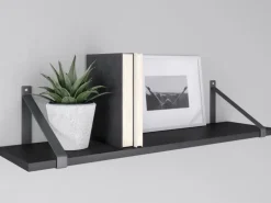 MDF-Wandregal Oldham 1,8 cm x 80 cm x 20 cm Schwarz