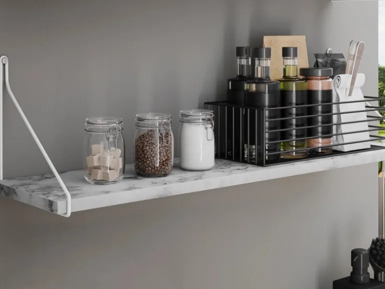 MDF-Wandregal Oldham 1,8 cm x 80 cm x 20 cm Glanzweiß