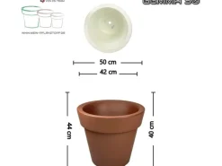 Mein-Pflanztopf  Design Pflanzkübel XXL Gemma Hochwertiger Kunststoff Ø 50 cm 40 Liter Höhe 44 cm Braun