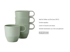 Mepal Silueta Henkelbecher 300 ml 4er Set Nordic Sage