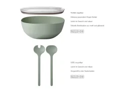 Mepal Silueta Servierschale mit Deckel und Salatbesteck 5000 ml Nordic Black