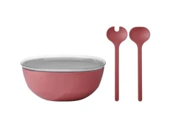 Mepal Silueta Servierschale mit Deckel und Salatbesteck 5000 ml Vivid Mauve