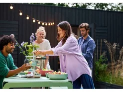 Mepal Silueta Servierschale mit Deckel und Salatbesteck 5000 ml Vivid Mauve