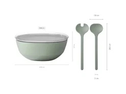 Mepal Silueta Servierschale mit Deckel und Salatbesteck 5000 ml Vivid Mauve