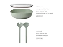 Mepal Silueta Servierschale mit Deckel und Salatbesteck 4000 ml Nordic Black