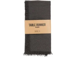 Mica Decorations Tischläufer Villia 180 cm x 45 cm Dunkelgrau