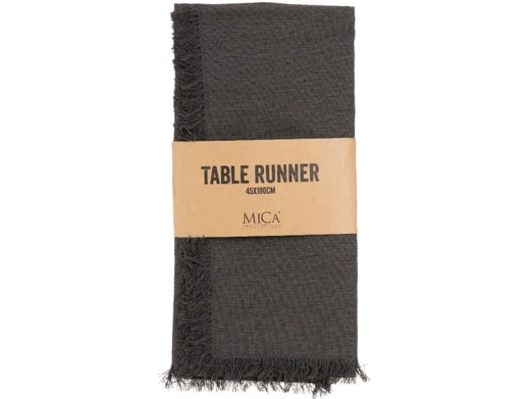 Mica Decorations Tischläufer Villia 180 cm x 45 cm Dunkelgrau