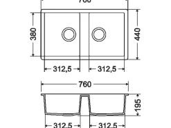 Miló Einbauspüle Granitverbundstoff Blissano 76 Graphit