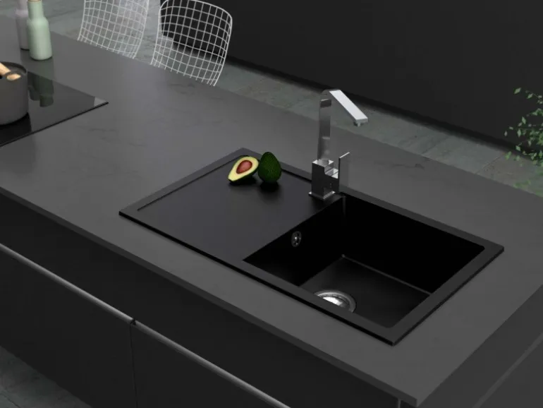 Miló Einbauspüle Granitverbundstoff Blissano 76 Schwarz