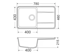 Miló Einbauspüle Granitverbundstoff Piu 78 Schwarz