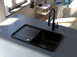 Miló Einbauspüle Granitverbundstoff Piu 78 Schwarz