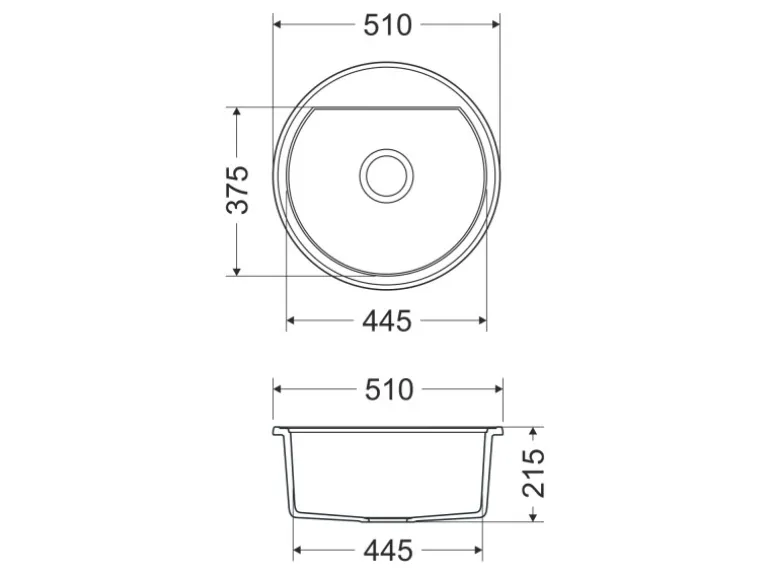 Miló Einbauspüle Granitverbundstoff Olli 51 Schwarz