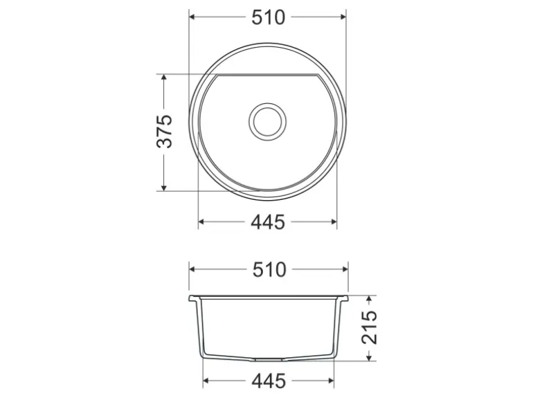 Miló Einbauspüle Granitverbundstoff Olli 51 Graphit
