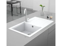 Miló Einbauspüle Granitverbundstoff Luxuria 86 Weiß 30 cm Beckenbreite