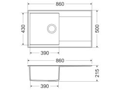 Miló Einbauspüle Granitverbundstoff Palladio 86 Schwarz