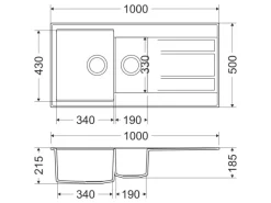 Miló Einbauspüle Granitverbundstoff Luxuria 100 Graphit