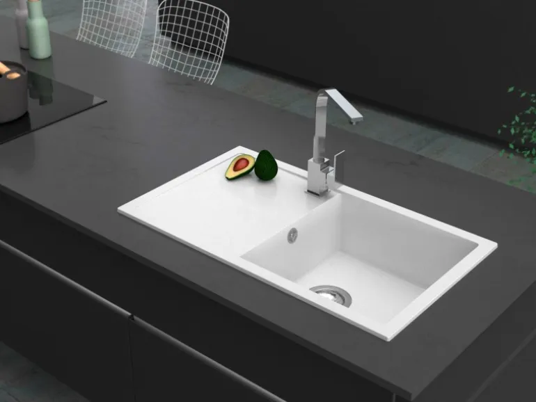 Miló Einbauspüle Granitverbundstoff Blissano 76 Weiß