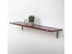 ML-Design 2 Stück Regalhalterung 25x4x14,5 cm Grau aus Metall 10 Zoll L-Form