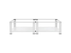 ML-Design Doppel Waschmaschinen Untergestell mit 2 Ablagen Weiß 128x54 cm Stahl