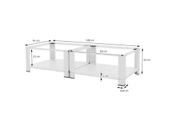 ML-Design Doppel Waschmaschinen Untergestell mit 2 Ablagen Weiß 128x54 cm Stahl