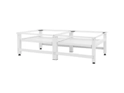 ML-Design Doppel Waschmaschinen-Untergestell 2 Ausziehbaren Ablagen Weiß Stahl