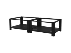 ML-Design Doppel Waschmaschinen Untergestell 2 Ablagen Schwarz 128x54 cm Stahl