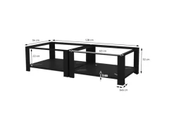 ML-Design Doppel Waschmaschinen Untergestell 2 Ablagen Schwarz 128x54 cm Stahl