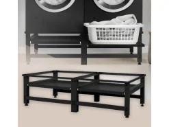 ML-Design Doppel Waschmaschinen Untergestell mit 2 Ausziehbaren Ablagen Schwarz