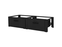 ML-Design Doppel Waschmaschinen Untergestell Schubladen Schwarz 128x53,5x31,5cm