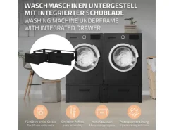 ML-Design Doppel Waschmaschinen Untergestell Schubladen Schwarz 128x53,5x31,5cm