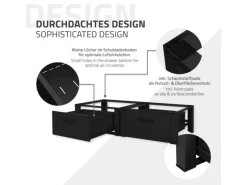 ML-Design Doppel Waschmaschinen Untergestell Schubladen Schwarz 128x53,5x31,5cm