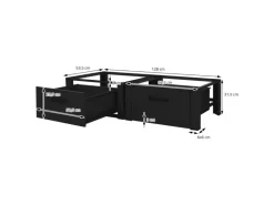 ML-Design Doppel Waschmaschinen Untergestell Schubladen Schwarz 128x53,5x31,5cm
