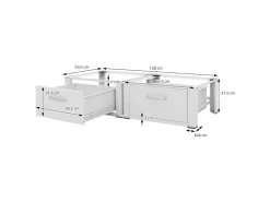 ML-Design Doppel Waschmaschinen Untergestell 2 Schubladen Weiß 128x53,5x31,5 cm