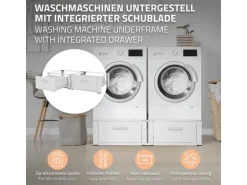 ML-Design Doppel Waschmaschinen Untergestell 2 Schubladen Weiß 128x53,5x31,5 cm