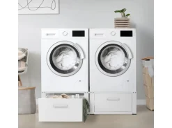 ML-Design Doppel Waschmaschinen Untergestell 2 Schubladen Weiß 128x53,5x31,5 cm