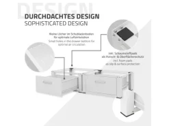 ML-Design Doppel Waschmaschinen Untergestell 2 Schubladen Weiß 128x53,5x31,5 cm
