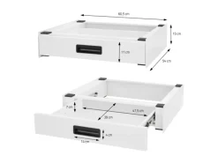 ML-Design Verbindungsrahmen für Waschmaschine mit Ausziehbarer Schublade 60x55cm