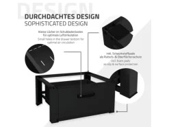 ML-Design Waschmaschinen Untergestell mit Schublade 63x54cm Stahl Schwarz 150kg