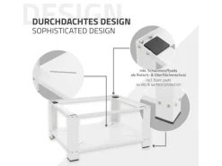 ML-Design Waschmaschinen Untergestell mit Ablage 63x54 cm Stahl Weiß bis 150kg