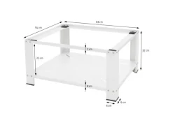 ML-Design Waschmaschinen Untergestell mit Ablage 63x54 cm Stahl Weiß bis 150kg