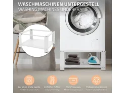 ML-Design Waschmaschinen Untergestell mit Ablage 63x54 cm Stahl Weiß bis 150kg