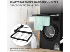 ML-Design Zwischenbaurahmen mit Wäscheleine Stahl 60,5x54,5cm Schwarz