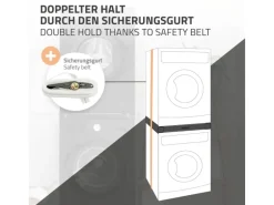 ML-Design Zwischenbaurahmen mit Wäscheleine Stahl 60,5x54,5cm Schwarz