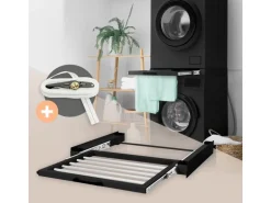 ML-Design Zwischenbaurahmen mit Wäscheleine Stahl 60,5x54,5cm Schwarz