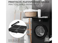 ML-Design Zwischenbaurahmen mit Ausziehplatte aus Stahl 60x60 cm Schwarz