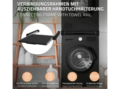 ML-Design Zwischenbaurahmen mit Ausziehplatte aus Stahl 60x60 cm Schwarz